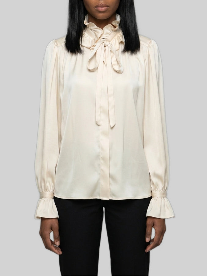 Sutton New York Champagne Ruffled Shirt Beige
