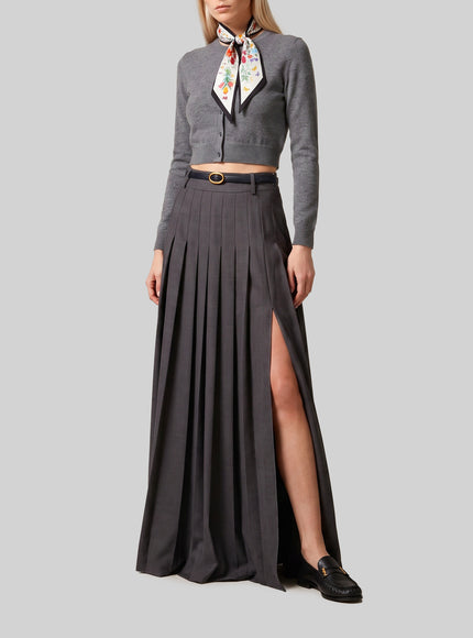Sutton New York Anthracite Maxi Pleated Skirt