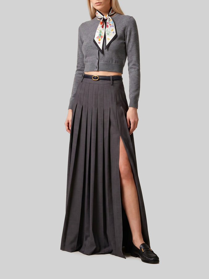 Sutton New York Anthracite Maxi Pleated Skirt