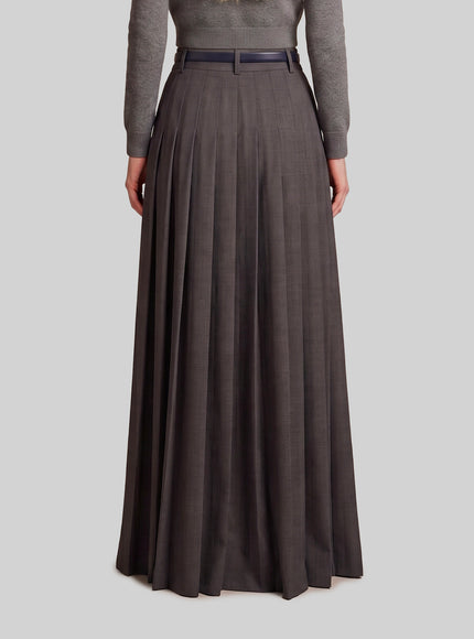 Sutton New York Anthracite Maxi Pleated Skirt