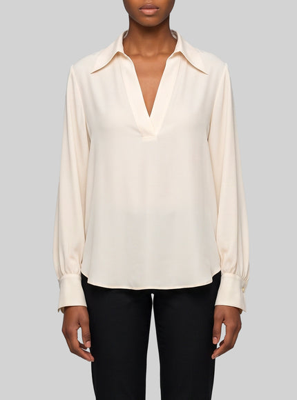 Sutton New York Champagne Double Georgette Blouse Beige
