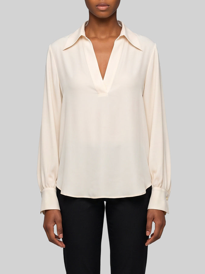 Sutton New York Champagne Double Georgette Blouse Beige
