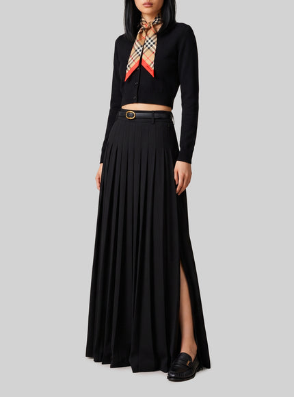 Sutton New York Black Maxi Pleated Skirt