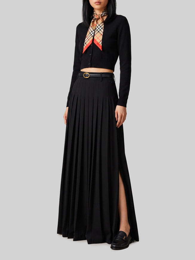 Sutton New York Black Maxi Pleated Skirt