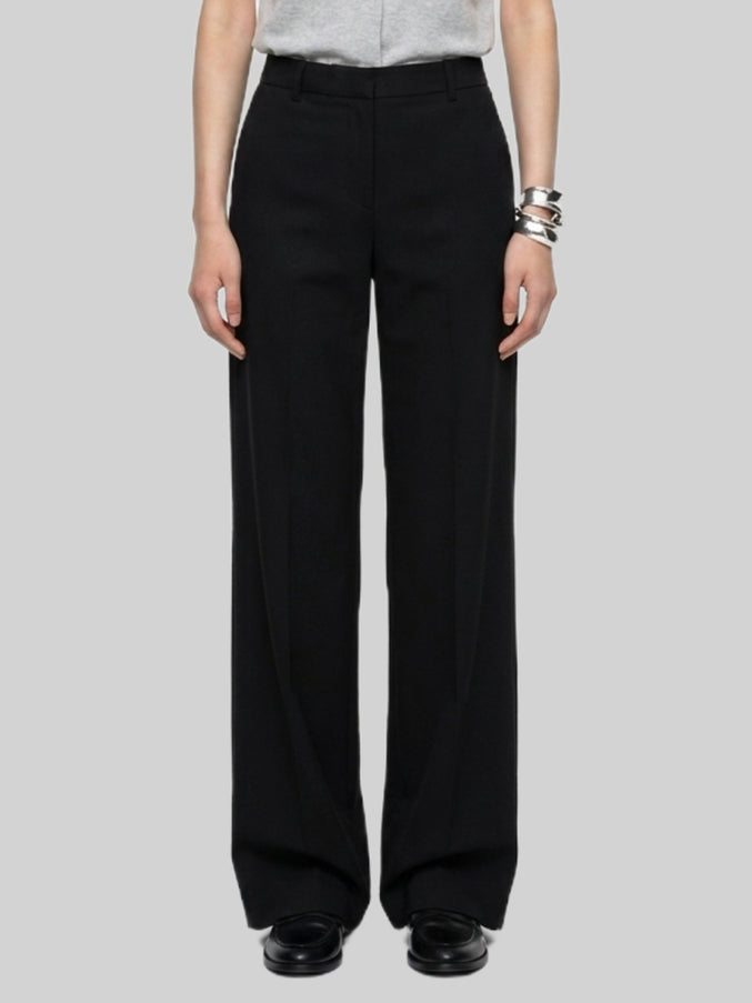 Sutton New York Elastic-waist Satin Trousers Black
