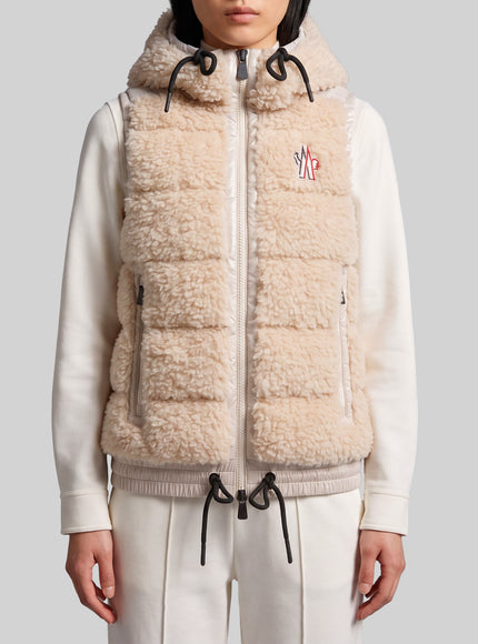 Moncler Grenoble Teddy Fleece Gilet Beige