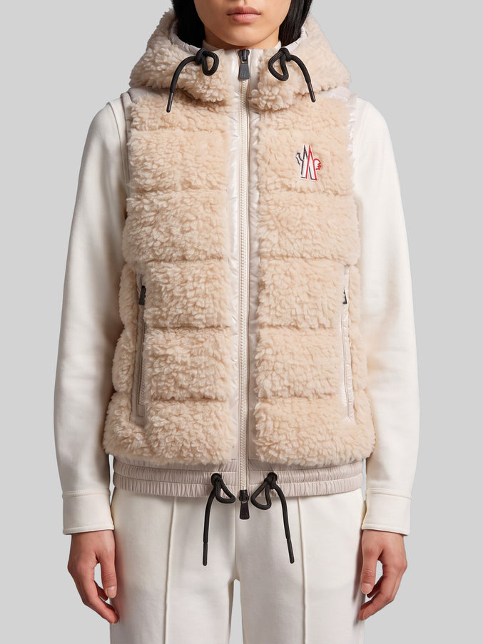 Moncler Grenoble Teddy Fleece Gilet Beige