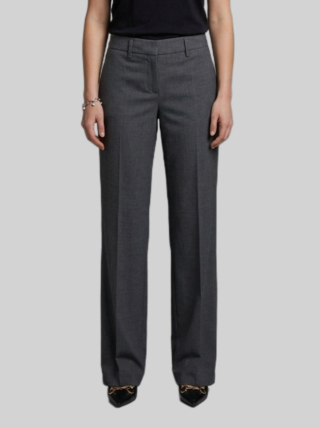 Sutton New York Wide-leg Stretch Canvas Trousers Grey