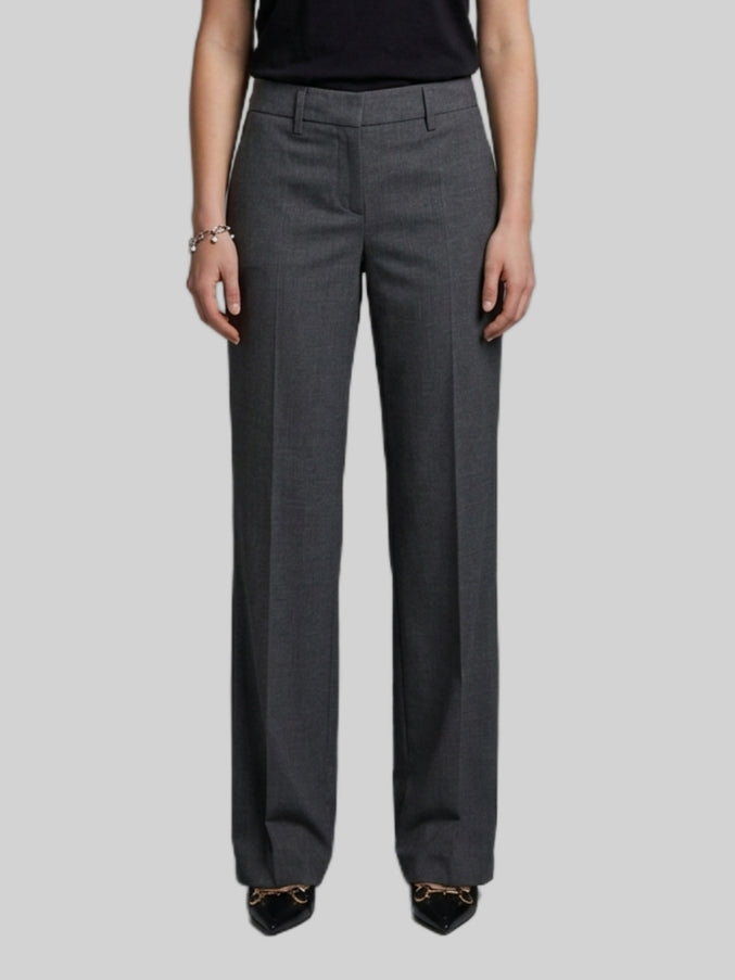 Sutton New York Wide-leg Stretch Canvas Trousers Grey