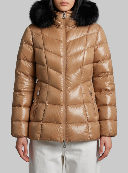 Moncler Short Fulmar Down Jacket Brown