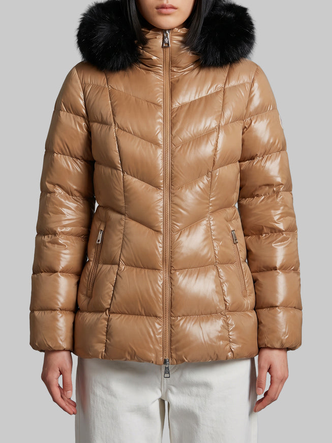 Moncler Short Fulmar Down Jacket Brown