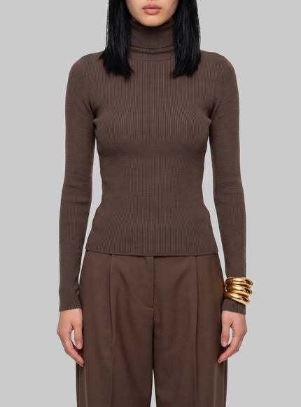 Max Mara Turtleneck In Wool Yarn Grey