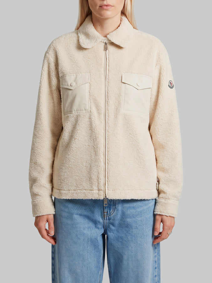 Moncler Teddy Effect Shirt White