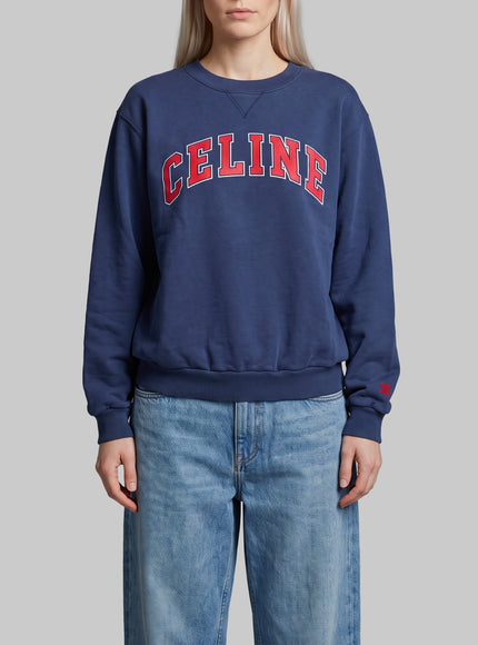 Celine College Sweatshirt In Cotton Blue