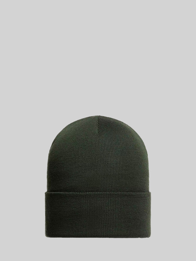 Moncler Grenoble Dark Green Wool Beanie With Logo