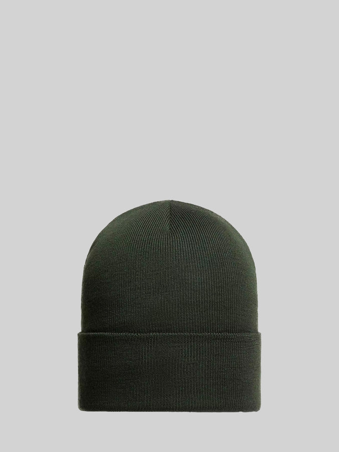Moncler Grenoble Dark Green Wool Beanie With Logo