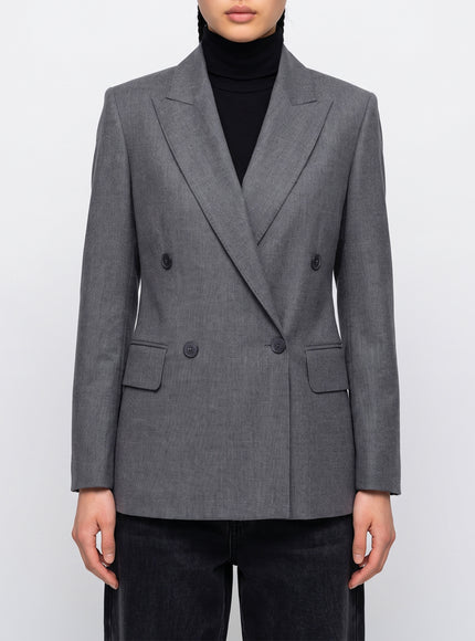 Max Mara Double-breasted Scenico Jacket Grey