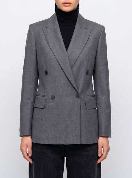 Max Mara Double-breasted Scenico Jacket Grey