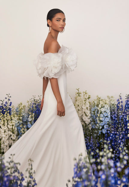 Rosa Clará Couture Tayden Strapless Crepe Wedding Gown