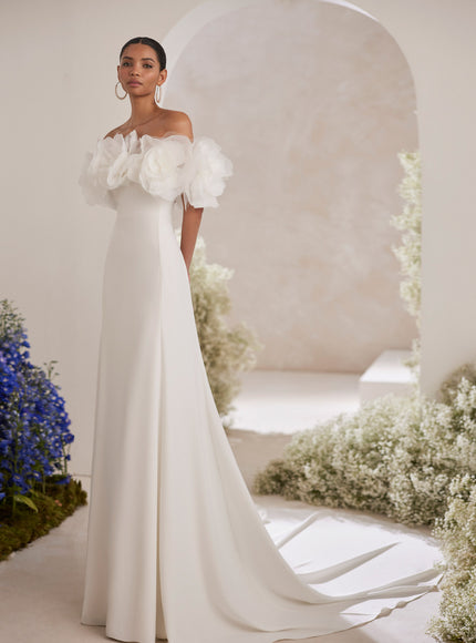 Rosa Clará Couture Tayden Strapless Crepe Wedding Gown