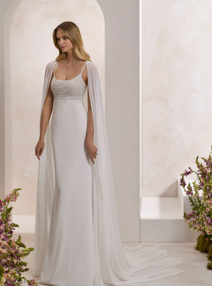 Rosa Clará Couture Terol Mermaid Wedding Dress with Cape