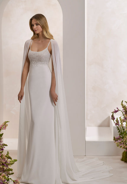Rosa Clará Couture Terol Mermaid Wedding Dress with Cape