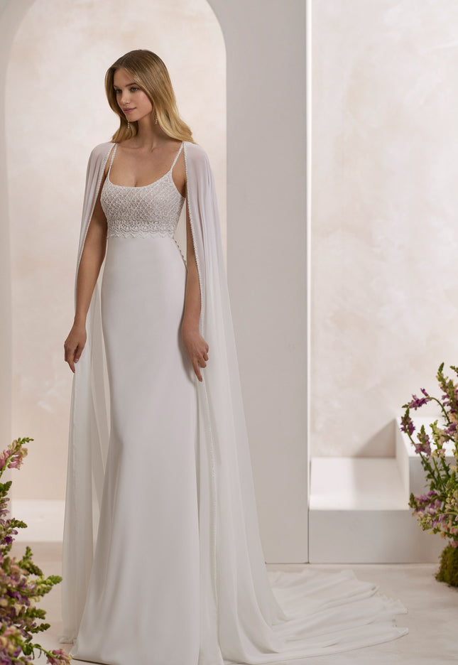 Rosa Clará Couture Terol Mermaid Wedding Dress with Cape
