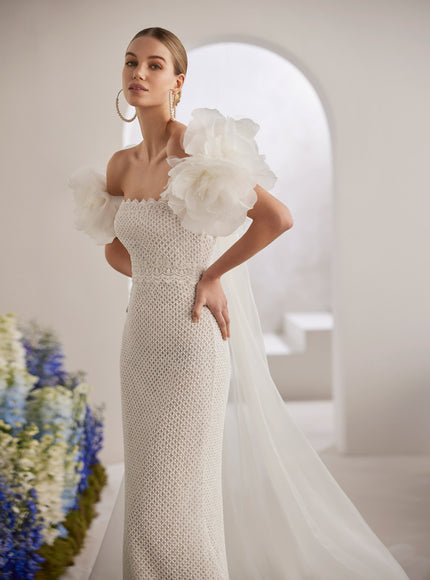 Tiago – Rosa Clará Couture Off-Shoulder Mesh Lace Wedding Dress