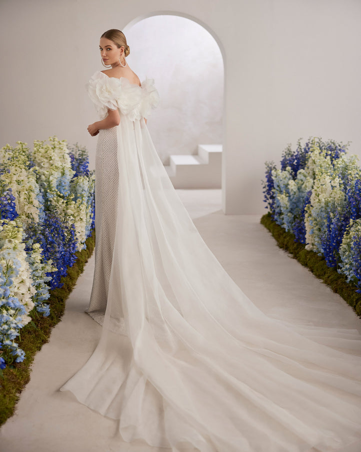 Tiago – Rosa Clará Couture Off-Shoulder Mesh Lace Wedding Dress