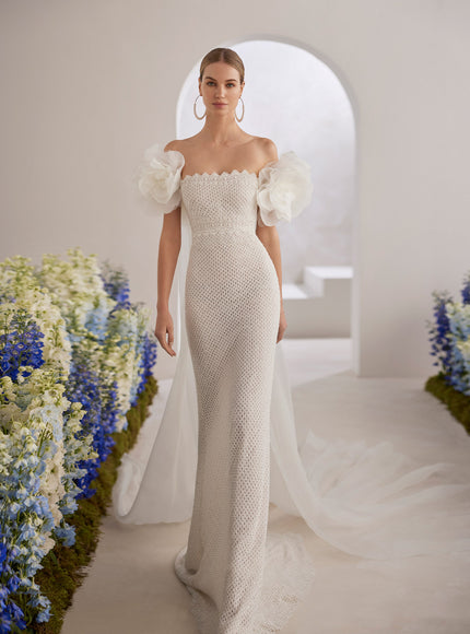 Tiago – Rosa Clará Couture Off-Shoulder Mesh Lace Wedding Dress