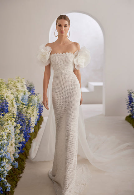 Tiago – Rosa Clará Couture Off-Shoulder Mesh Lace Wedding Dress