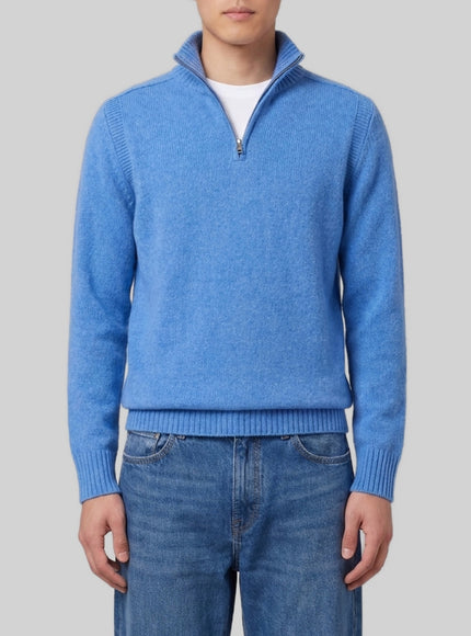 Guest In Residence Delft Blue Half Zip Turtleneck Light Blue