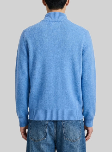 Guest In Residence Delft Blue Half Zip Turtleneck