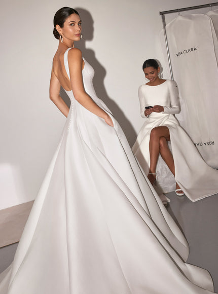 Rosa Clará Couture Tosca Square Neck Princess Wedding Dress