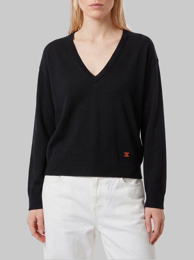 Celine V-neck Cashmere Sweater Black
