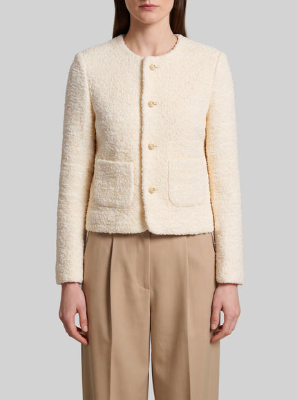 Celine Icone Jacket In Natté Silk White