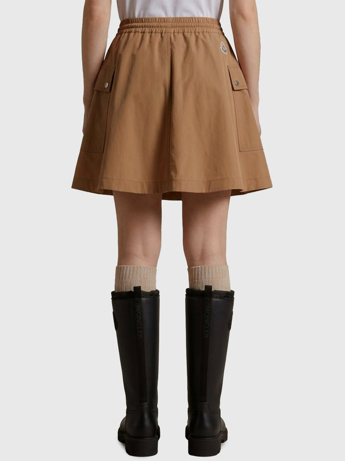 Moncler A-line Mini Skirt In Cotton Blend