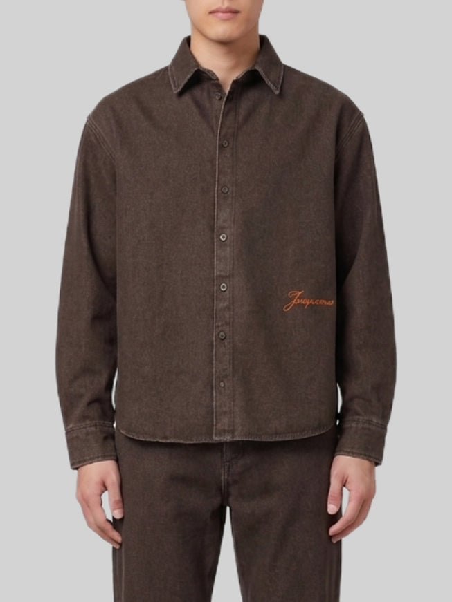 Jacquemus Simon De-nîmes Denim Shirt Brown