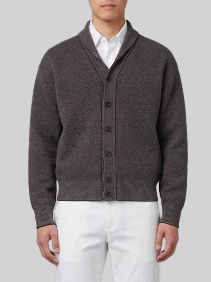 Jacquemus Pelota Cardigan In Wool And Cashmere Grey