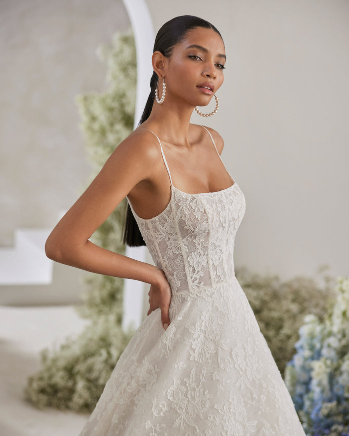 Turin – Rosa Clará Couture Two-Piece A-Line Lace Wedding Dress Dress only