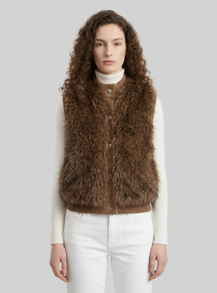 Moncler Vests Brown Brown