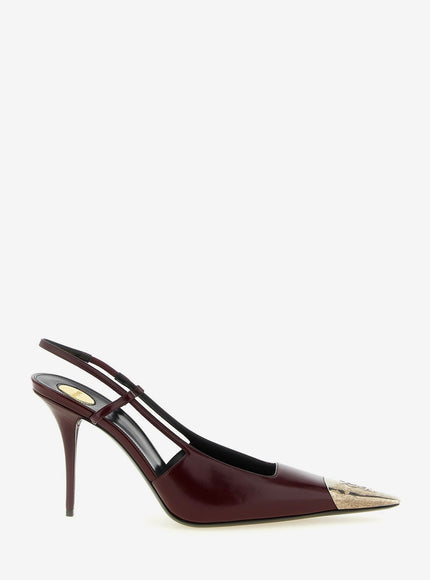 Saint Laurent Jeanne Slingback Pumps Bordeaux