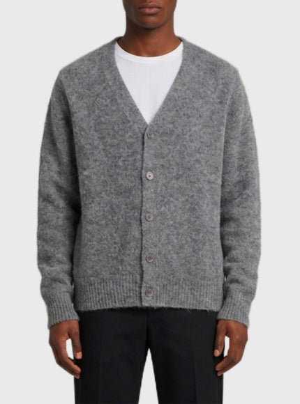 Ami Paris Cardigan Ami De Coeur In Alpaca Grey