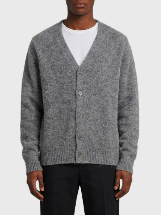 Ami Paris Cardigan Ami De Coeur In Alpaca Grey
