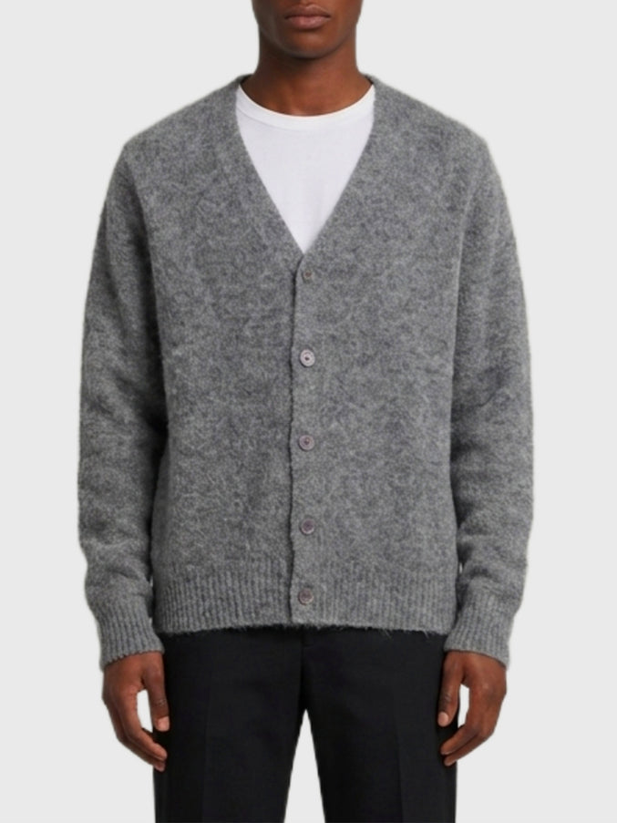 Ami Paris Cardigan Ami De Coeur In Alpaca Grey