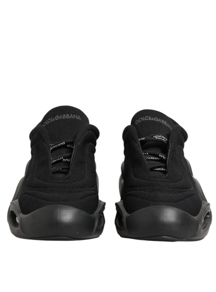 Dolce & Gabbana Black Wave Low-Top Lace-Up Sneaker