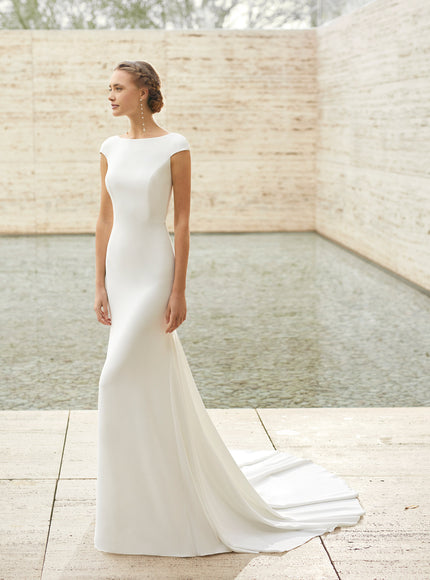 Rosa Clará Couture Dylan Crepe Column Wedding Dress
