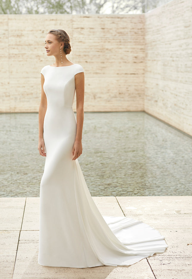 Rosa Clará Couture Dylan Crepe Column Wedding Dress