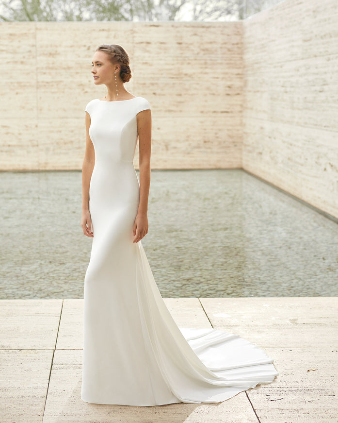 Rosa Clará Couture Dylan Crepe Column Wedding Dress