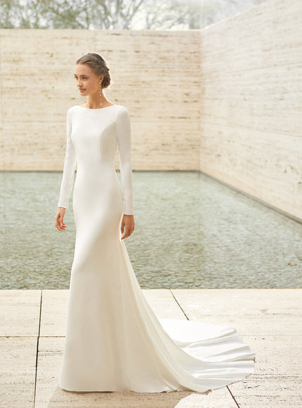 Rosa Clará Couture Dylan Crepe Column Wedding Dress